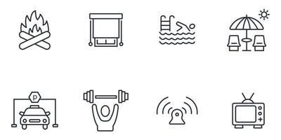 hotel service icons set . hotel service pack symbol vector elements for infographic web