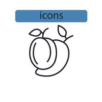 iconos de frutas símbolo elementos vectoriales para web infográfico vector