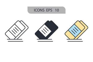 Eraser icons  symbol vector elements for infographic web