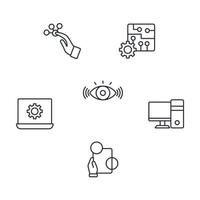 Augmented reality icons set .   Augmented reality pack symbol vector elements for infographic web