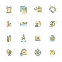 school supplies icons set . school supplies pack symbol vector elements for infographic web