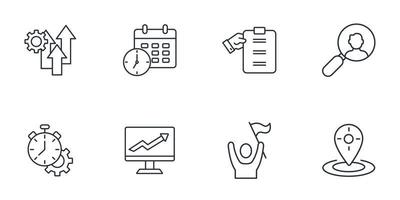 Performance management icons set .  Performance management pack symbol vector elements for infographic web