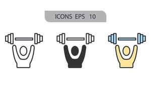 Gym icons  symbol vector elements for infographic web