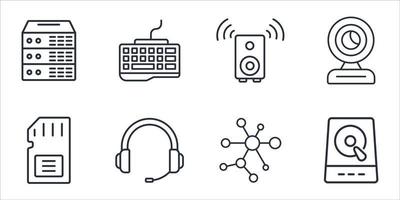 computer components icons set . computer components pack symbol vector elements for infographic web