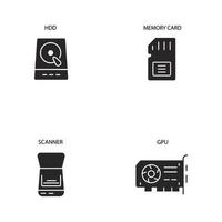 computer components icons set . computer components pack symbol vector elements for infographic web