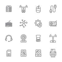 computer components icons set . computer components pack symbol vector elements for infographic web