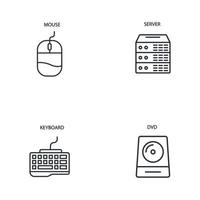 computer components icons set . computer components pack symbol vector elements for infographic web