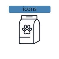 iconos de alimentos para mascotas símbolo elementos vectoriales para web infográfico vector