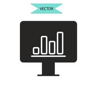 iconos de análisis del entorno simbolizan elementos vectoriales para la web infográfica vector