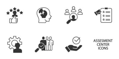 conjunto de iconos de recursos humanos del centro de evaluación y auditoría personal. centro de evaluación y auditoría personal paquete de recursos humanos elementos de vector de símbolo para web infográfico