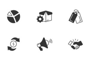 conjunto de iconos de empresa a empresa. elementos de vector de símbolo de paquete de empresa a empresa para web de infografía