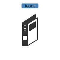 tres iconos de carpeta de anillas simbolizan elementos vectoriales para web infográfico vector