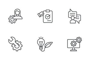 conjunto de iconos de expertos. elementos de vector de símbolo de paquete experto en ti para web de infografía