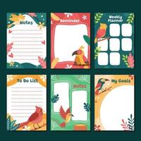 Journal Template Bird Collection vector