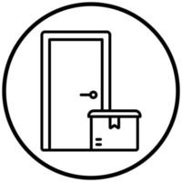 estilo de icono de entrega puerta a puerta vector