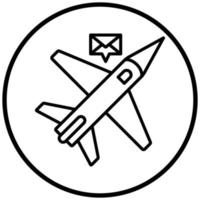 estilo de icono de avión de correo vector