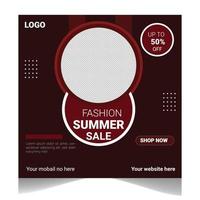 diseño y plantilla de banner de promoción de descuento de venta de moda de verano vector