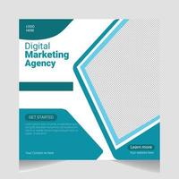 agencia de marketing digital plantilla de publicación en redes sociales y banner.print vector