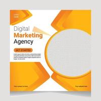 Digital marketing agency social media post template and banner.Print vector