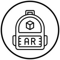 Ar Backpack Icon Style vector