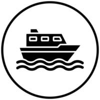 estilo de icono de barco vector