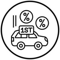 First Car Discount Icon Style vector