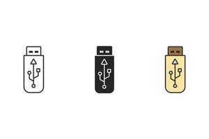 USB icons symbol vector elements for infographic web