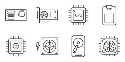 computer components icons set . computer components pack symbol vector elements for infographic web