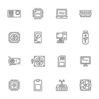 computer components icons set . computer components pack symbol vector elements for infographic web