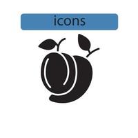 iconos de frutas símbolo elementos vectoriales para web infográfico vector