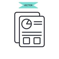 resumen ejecutivo iconos símbolo elementos vectoriales para infografía web vector