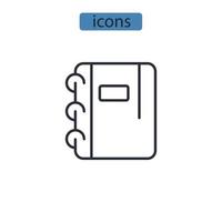 Copiar iconos de libro símbolo de elementos vectoriales para web infográfico vector