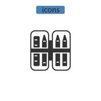 Pencil stand icons  symbol vector elements for infographic web