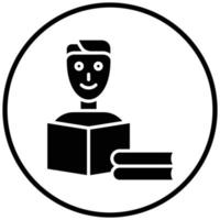 Man Reading Book Icon Style vector