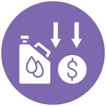 Oil Price Decrease Icon Style vector