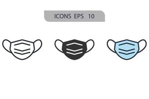 mask icons  symbol vector elements for infographic web