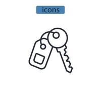 Keys icons  symbol vector elements for infographic web