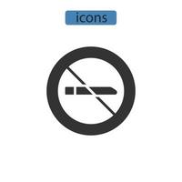 no fumar iconos símbolo elementos vectoriales para infografía web vector