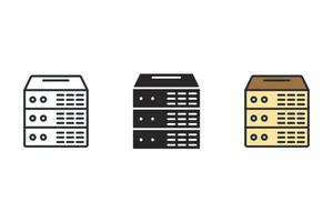 iconos de servidor símbolo elementos vectoriales para web infográfico vector