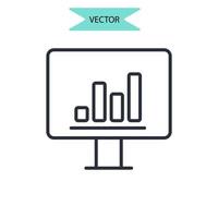iconos de análisis del entorno simbolizan elementos vectoriales para la web infográfica vector