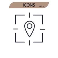 positioning icons symbol vector elements for infographic web