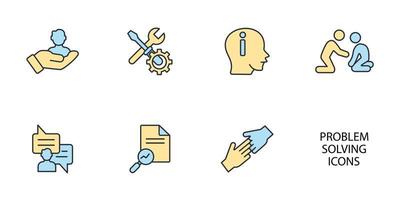 problem solving icons set . problem solving pack symbol vector elements for infographic web