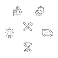 conjunto de iconos de producto. elementos de vector de símbolo de paquete de producto para web de infografía