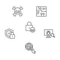 cyber security and brech data web icons set .  cyber security and brech data web pack symbol vector elements for infographic web