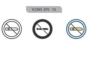 no fumar iconos símbolo elementos vectoriales para infografía web vector