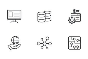 conjunto de iconos de tecnología de la información. elementos de vector de símbolo de paquete de tecnología de información para web de infografía