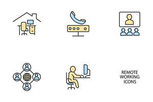 smart working from home icons set . smart working from home pack symbol vector elements for infographic web