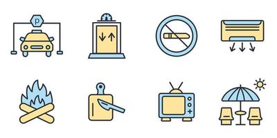 hotel service icons set . hotel service pack symbol vector elements for infographic web