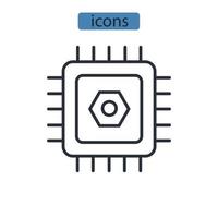 BIOS Chip icons symbol vector elements for infographic web