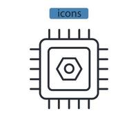 bios chip iconos símbolo elementos vectoriales para infografía web vector